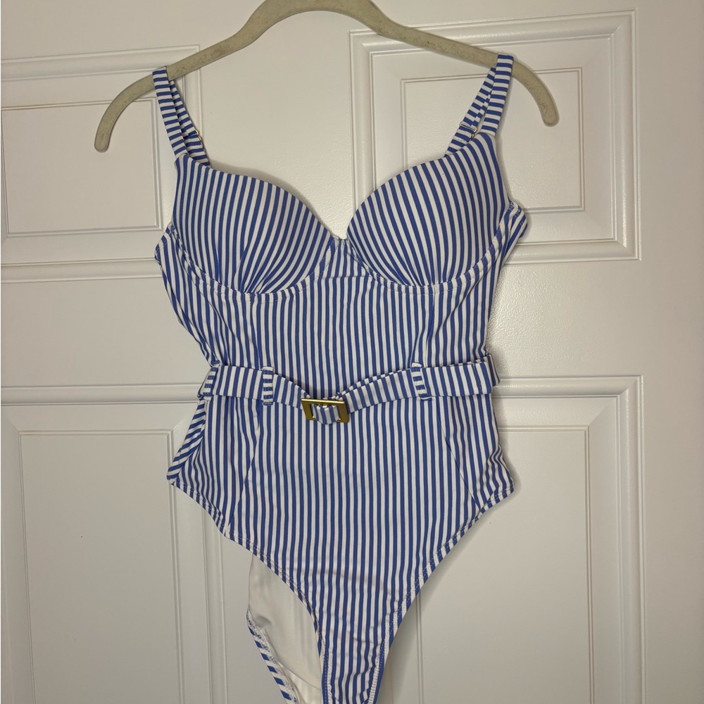 WeWoreWhat Blue and White Striped One Piece